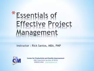 Essentials of Effective Project Management