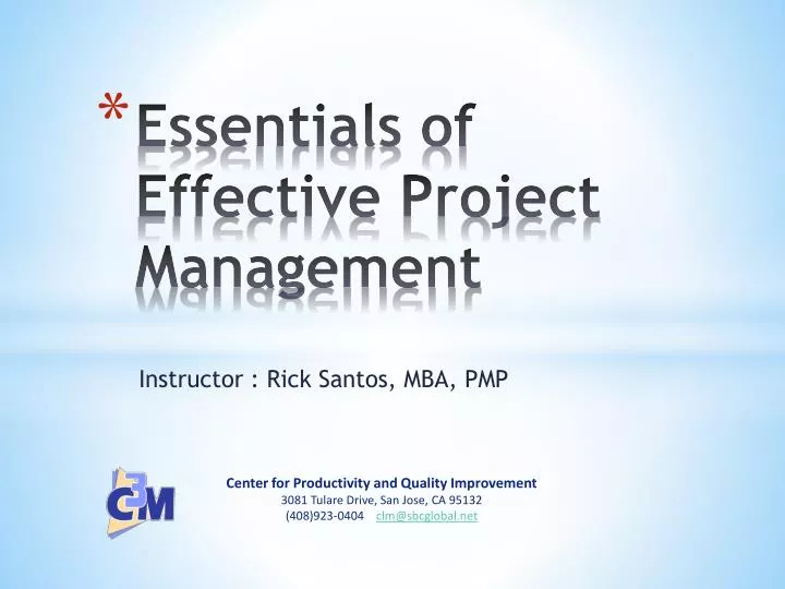 essentials of effective project management