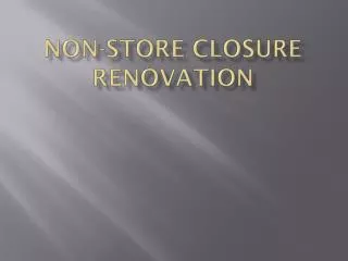 Non-Store Closure Renovation