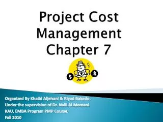 Project Cost Management Chapter 7