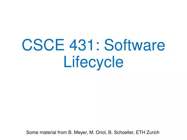 csce 431 software lifecycle