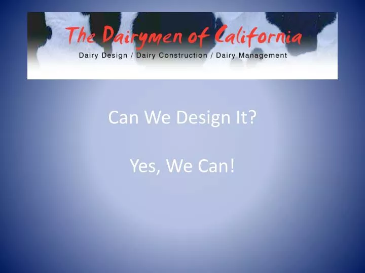 can we design it yes we can