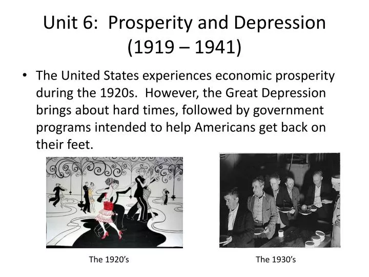 unit 6 prosperity and depression 1919 1941