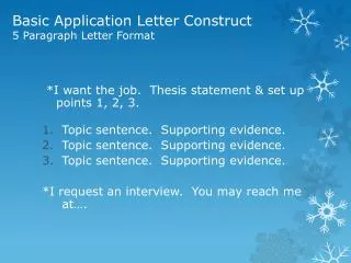 Basic Application Letter Construct 5 Paragraph Letter Format