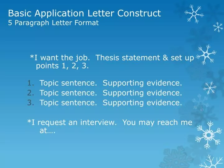 basic application letter construct 5 paragraph letter format