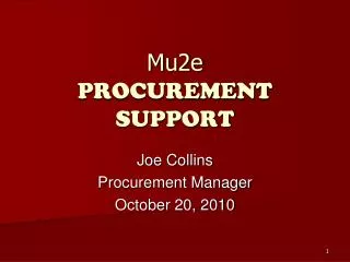 Mu2e PROCUREMENT SUPPORT