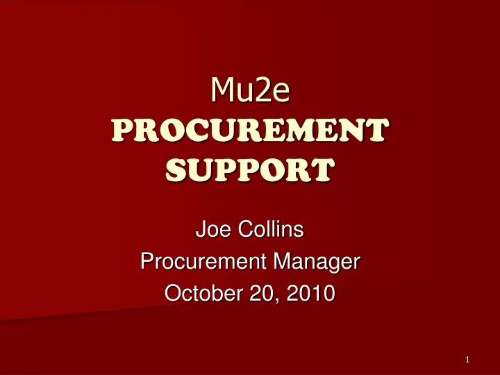 mu2e procurement support