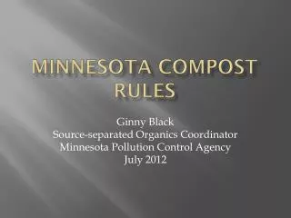 Minnesota Compost Rules