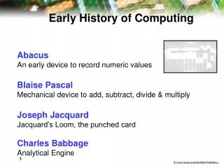 Early History of Computing