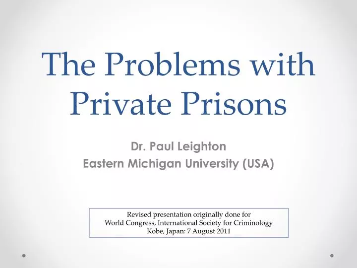 the problems with private prisons