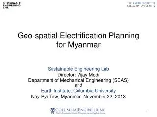 Geo-spatial Electrification Planning for Myanmar
