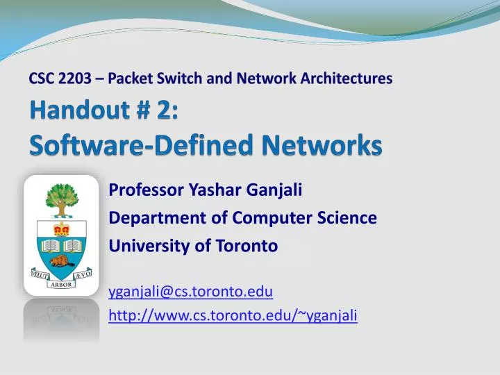 handout 2 software defined networks
