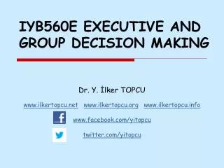 IYB560E EXECUTIVE AND GROUP DECISION MAKING
