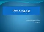 Plain Language - slide 1