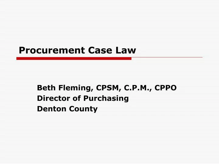 procurement case law