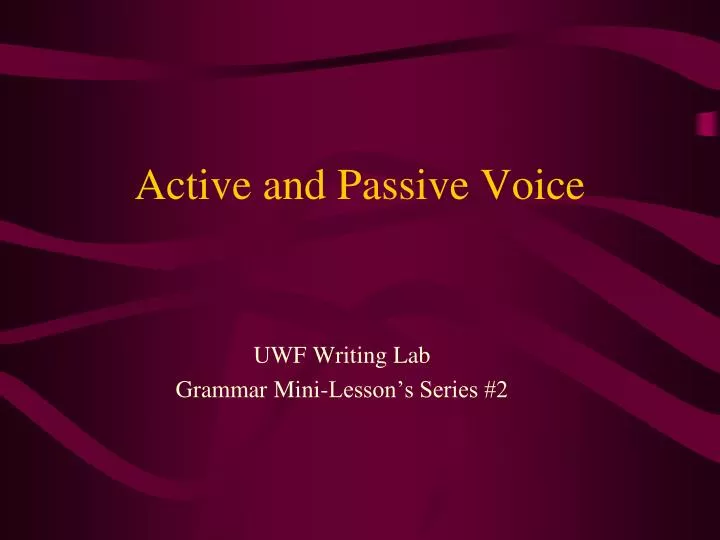 active and passive voice