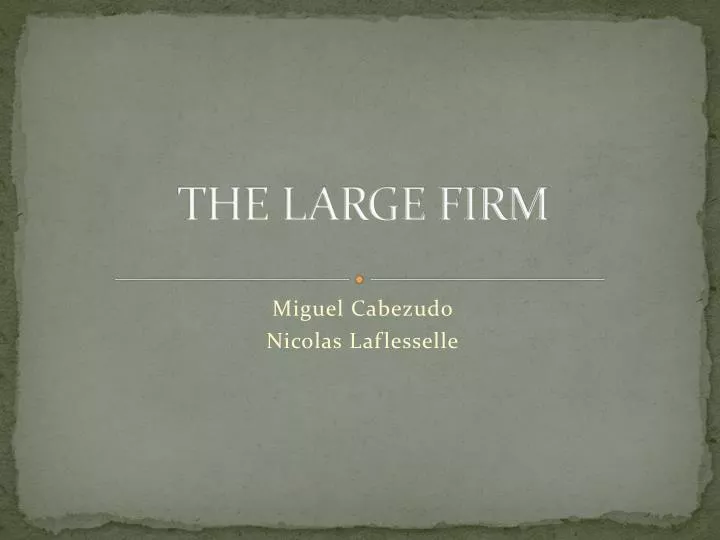 the large firm