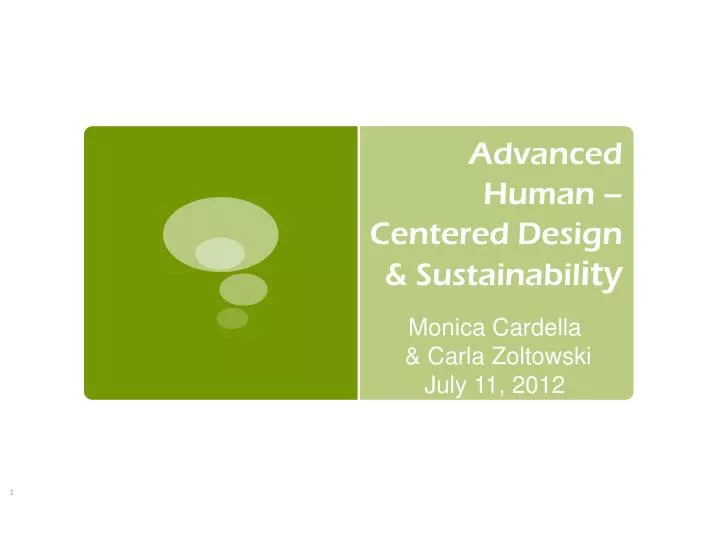 advanced human centered design sustainabil ity