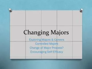 Changing Majors