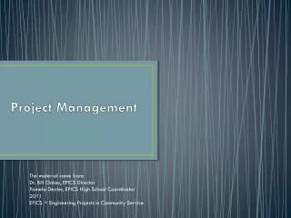 Project Management