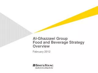 Al- Ghazzawi Group Food and Beverage Strategy Overview