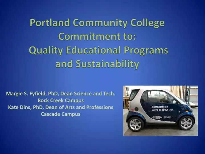 portland community college commitment to quality educational programs and sustainability