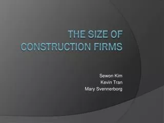 The size of construction firms
