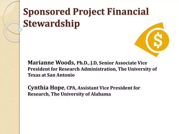 sponsored project financial stewardship