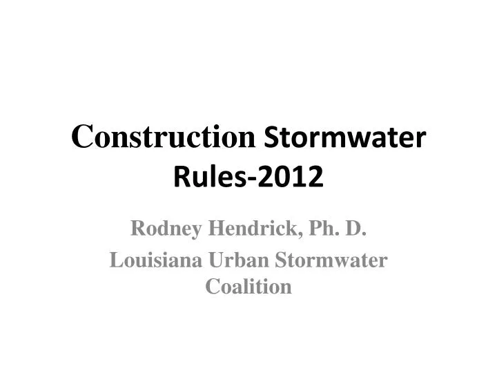 construction stormwater rules 2012