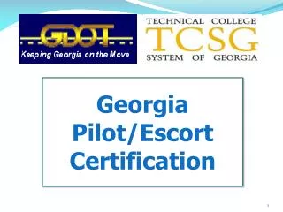 Georgia Pilot/Escort Certification