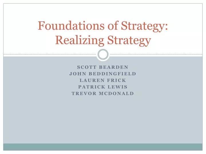 foundations of strategy realizing strategy