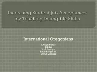 Increasing Student Job Acceptances by Teaching Intangible Skills