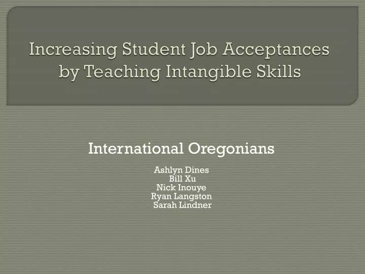increasing student job acceptances by teaching intangible skills