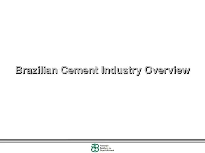 brazilian cement industry overview