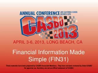 Financial Information Made Simple (FIN31)