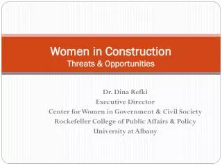 Women in Construction Threats &amp; Opportunities
