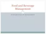 PPT - Food And Beverage Management PowerPoint Presentation, Free ...