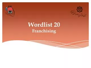 Wordlist 20 Franchising