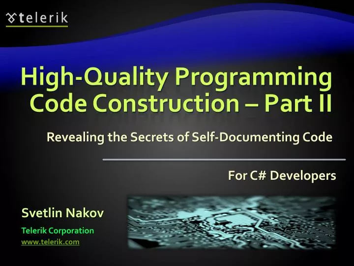 high quality programming code construction part ii