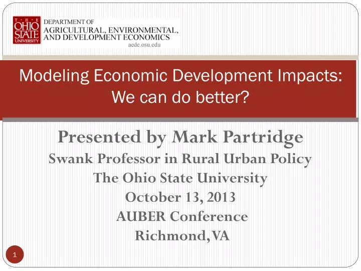 modeling economic development impacts we can do better