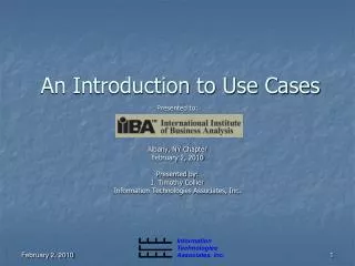 An Introduction to Use Cases