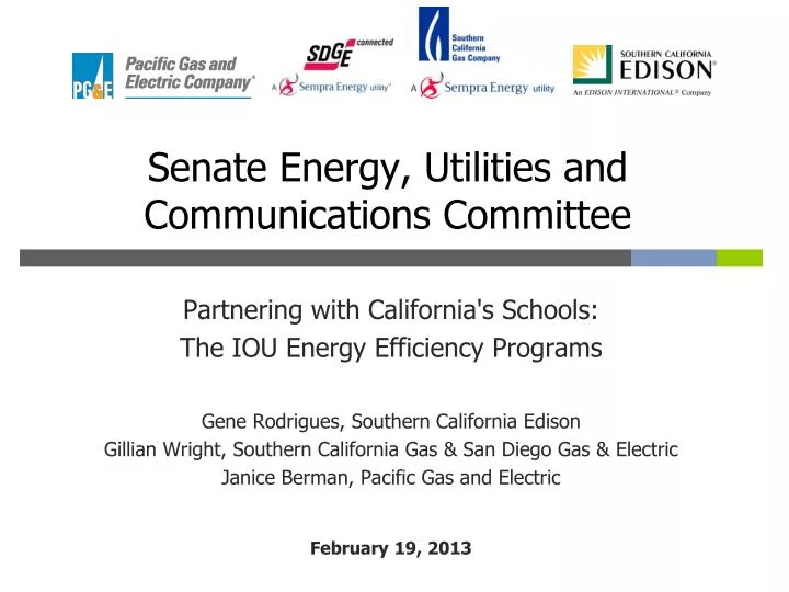 senate energy utilities and communications committee