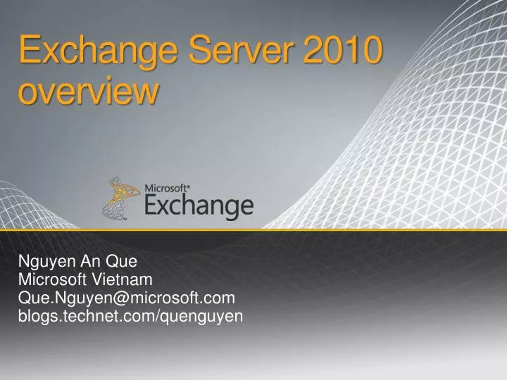 exchange server 2010 o verview