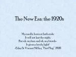 The New Era: the 1920s