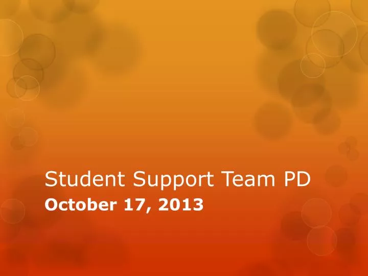 student support team pd