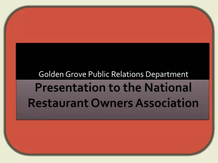 golden grove public relations department