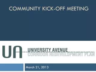 Community Kick-Off Meeting