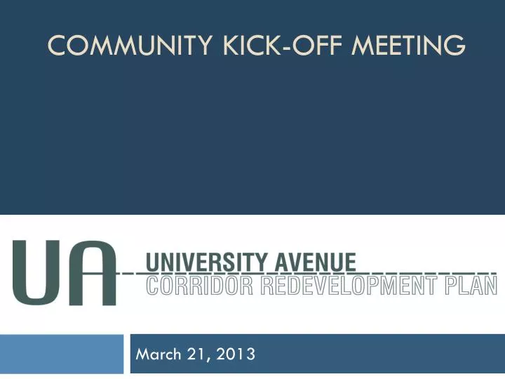 community kick off meeting