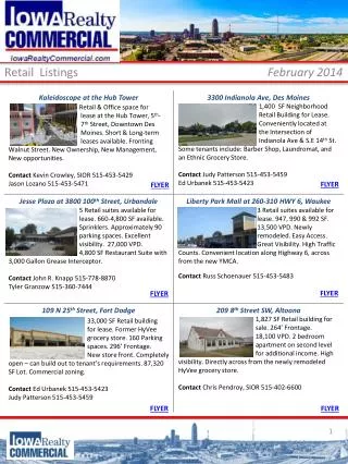 Retail Listings February 2014