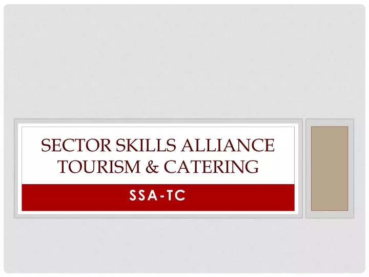 sector skills alliance tourism catering